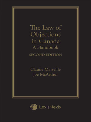 cover image of The Law of Objections in Canada